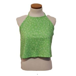BP Nordstrom Womens Green Floral Halter Crop Top Size 2X‎ NWOT